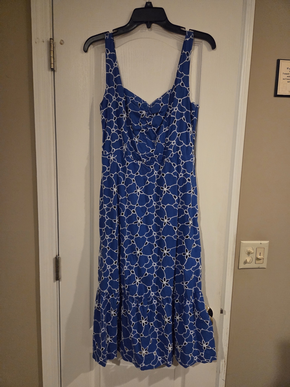 Draper James Royal blue White Floral Eyelet Midi Sundress